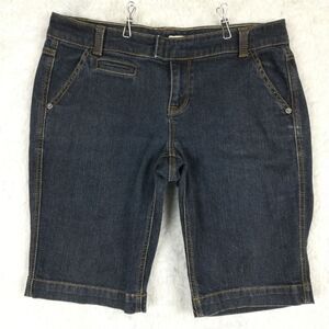 DKNY Womens Shorts Bermuda Denim Dark Wash 11"‎ Inseam Mid Rise Blue 8